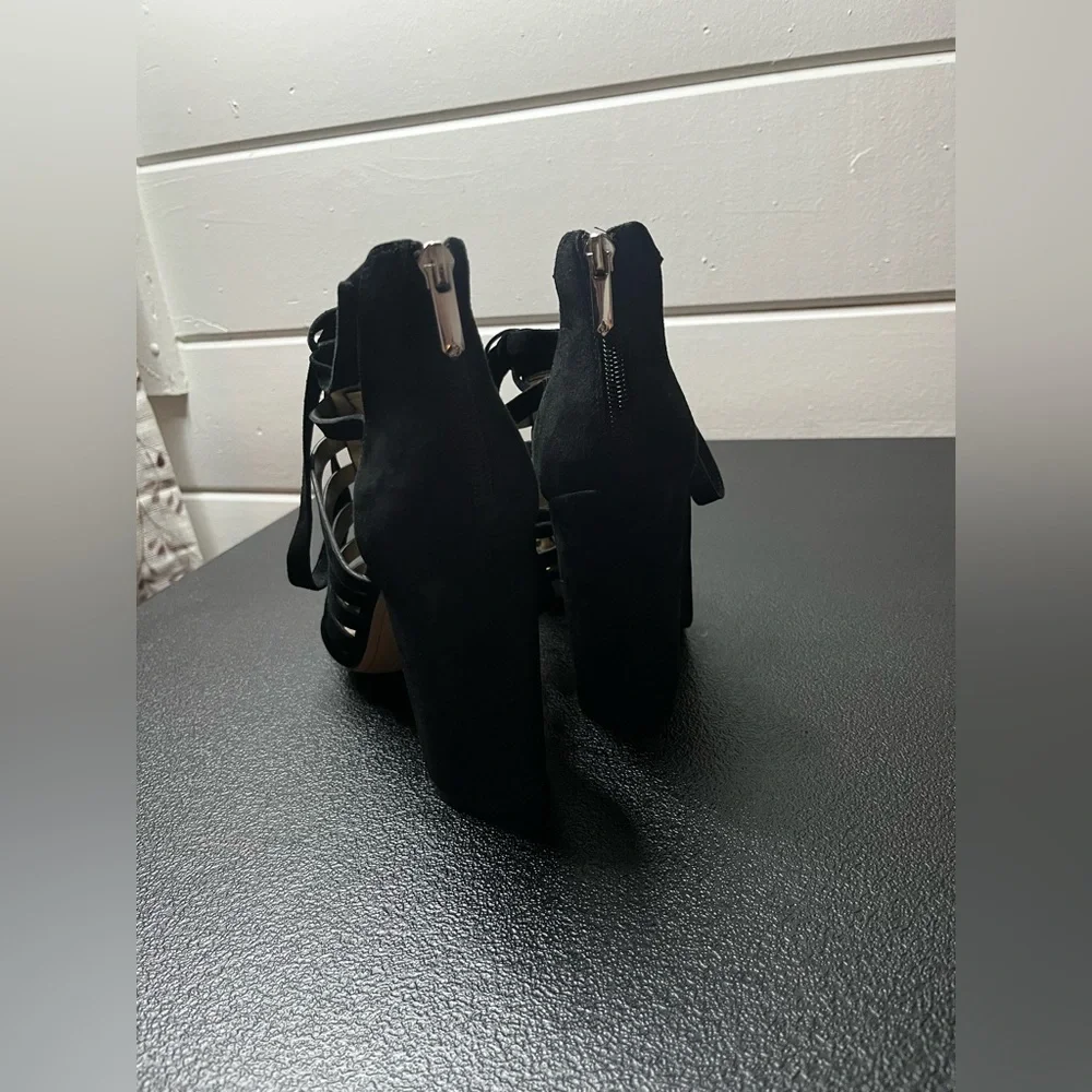 Sam Edelman Yarina strappy heels - chunky heel, suede, open toe, straps, 11 - Picture 3 of 8